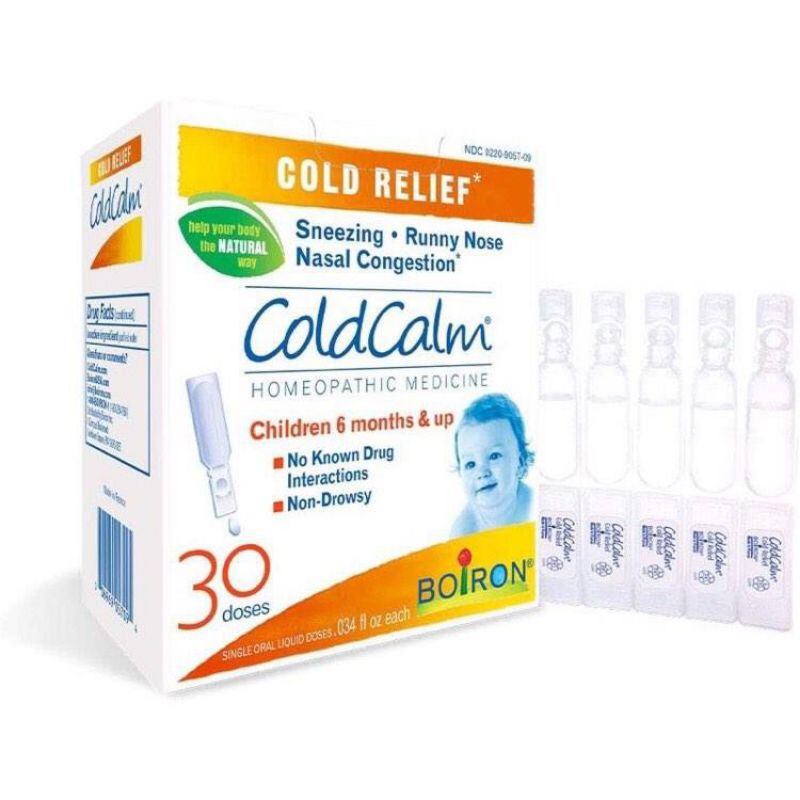 Muối vi lượng ColdCalm Mỹ 30 tép giảm cảm lạnh, nghẹt mũi cho bé từ 6 tháng tuổi [MẪU MỚI]