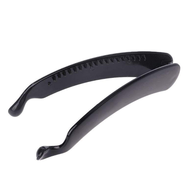 Set 2 Kẹp Tóc Đuôi Ngựa Dạng Tròn Màu Đen Bằng Nhựa 11cm