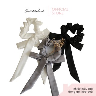Scrunchies cột tóc nơ Goûttobed Lụa Satin Silk (nhiều màu)