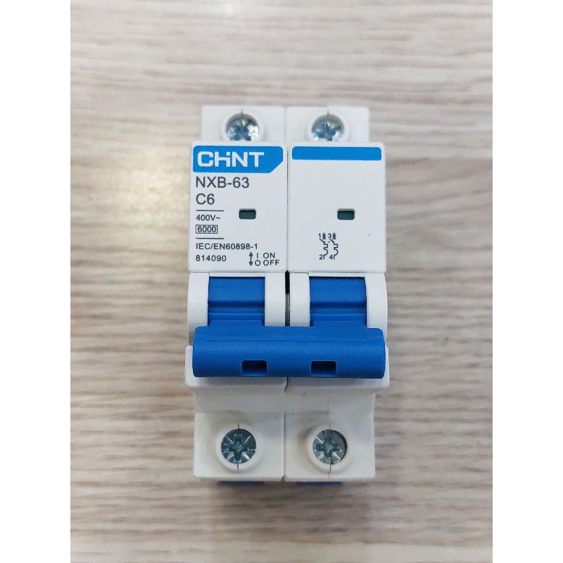 MCB 2 pha 1A~63A cầu dao đóng cắt dạng tép NXB-63 Chint