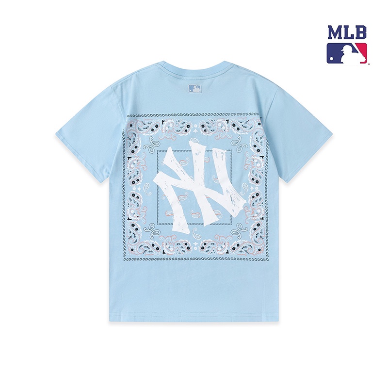 ❤❀  ❤ Áo Thun Cotton Ngắn Tay Thêu Họa Tiết MLB NY Thời Trang Cho Nam Nữ