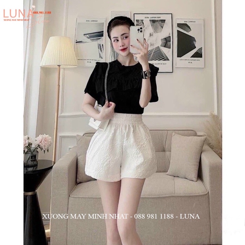 QUẦN ĐÙI XỐP PHỒNG IN HOA NỔI