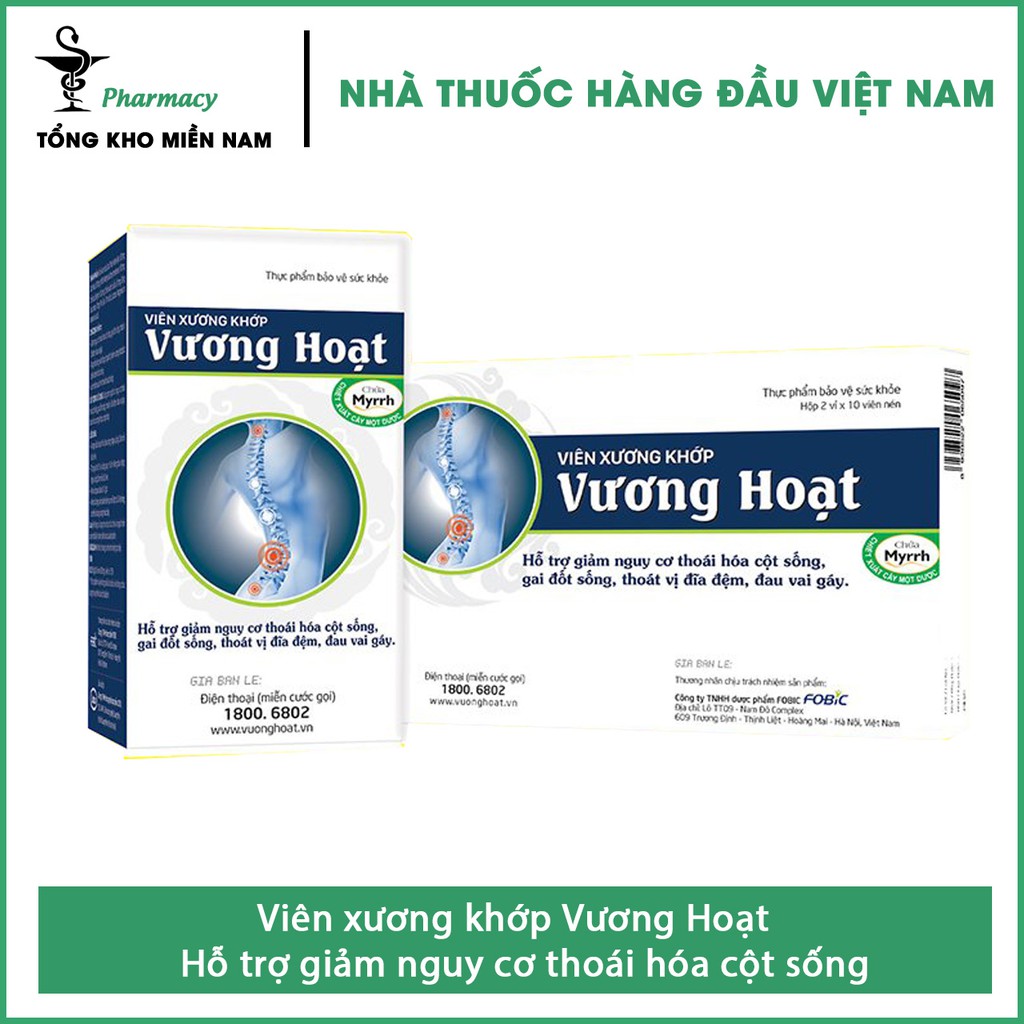 Viên xương khớp Vương Hoạt - Hỗ trợ giảm nguy cơ thoái hóa cột sống, gai đốt sống, thoát vị đĩa đệm – Tổng Kho MiềnNam