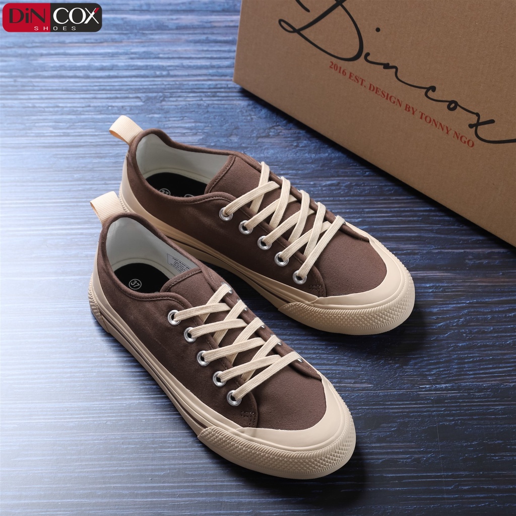 Giày Sneaker Vải Nữ DINCOX C20 Nữ Tính Sang Trọng Chocolate