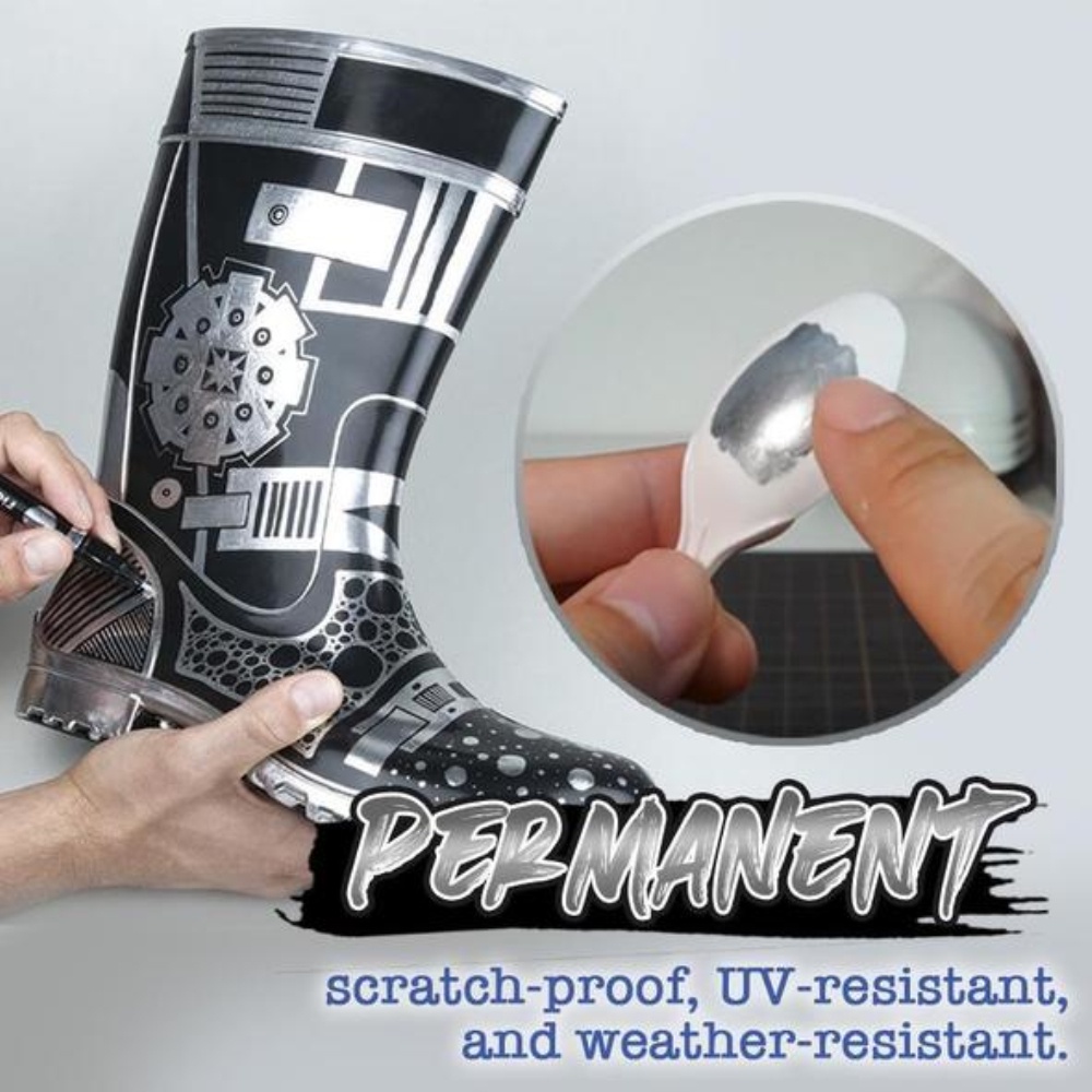 Bút Lông Đánh Dấu Hiệu Ứng Gương Chrome Lỏng Nghệ Thuật Màu Bạc 2021 - Bằng Nhựa / Kim Loại / Mặt Kính / Gỗ / Đá Phản Quang