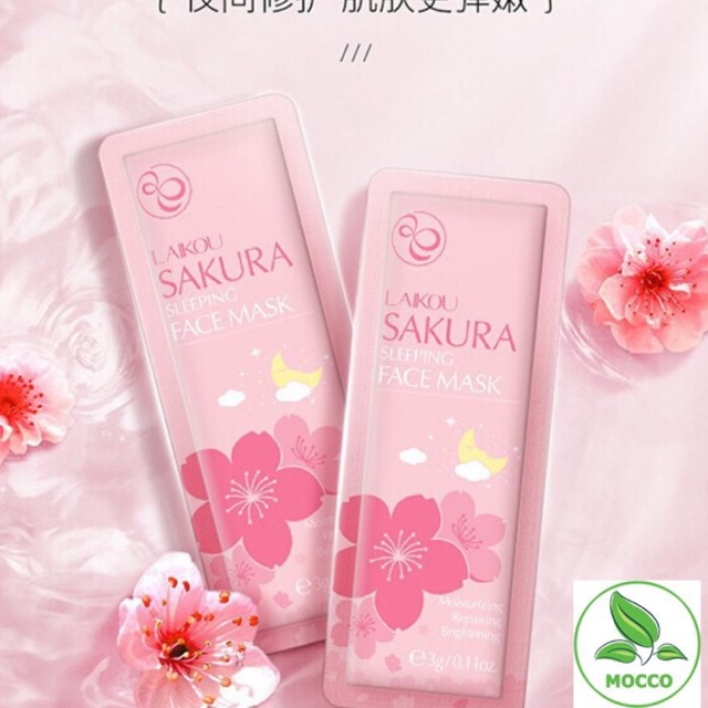 Mặt nạ ngủ hoa anh đào sakura laiko dưỡng ẩm làm trắng da mask nội địa trung