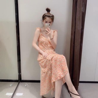 Đầm hai dây zara xẻ tà