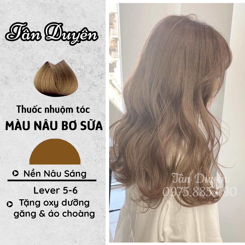 Nhuộm Tóc Nâu Caramel - Nâu Bơ màu nhuộm tại nhà