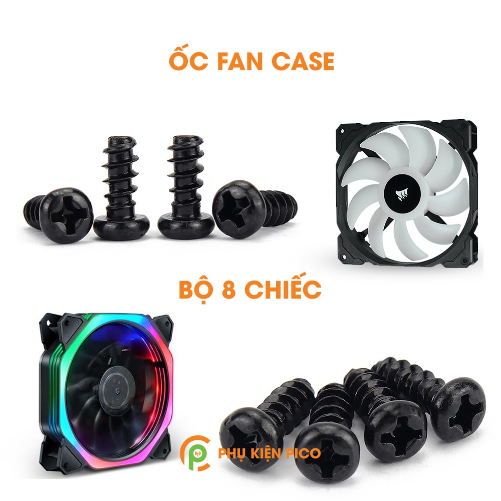 Ốc kim loại gắn quạt máy tính bộ 8 ốc - Ốc fan case