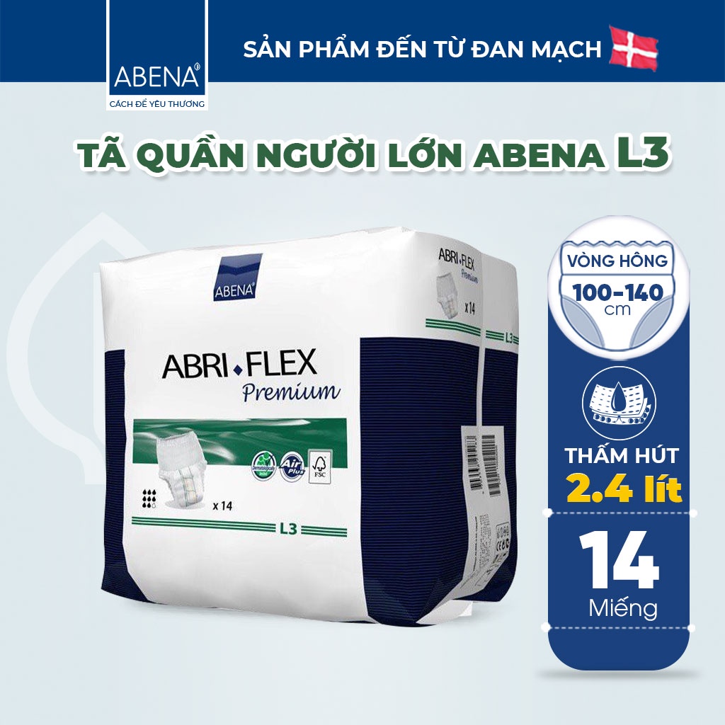 Tã quần người lớn, người già, sau sinh ABENA ABRI FLEX PREMIUM thấm hút 1400-2400ml nhập khẩu Đan Mạch