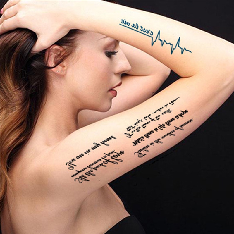 Hình Xăm Dán Tạm Thời Chống Nước Hình Chữ Cái Tiếng Anh