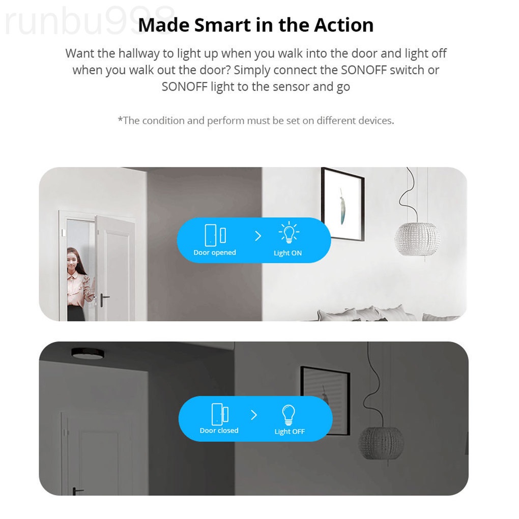Thiết bị cảm biến mở cửa không dây kết nối wifi SONOFF DW2