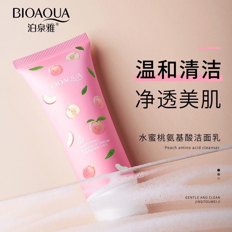 Sữa Rửa Mặt Dưỡng Ẩm Đào Tươ BIOAQUA Peach Cleanser 100ml
