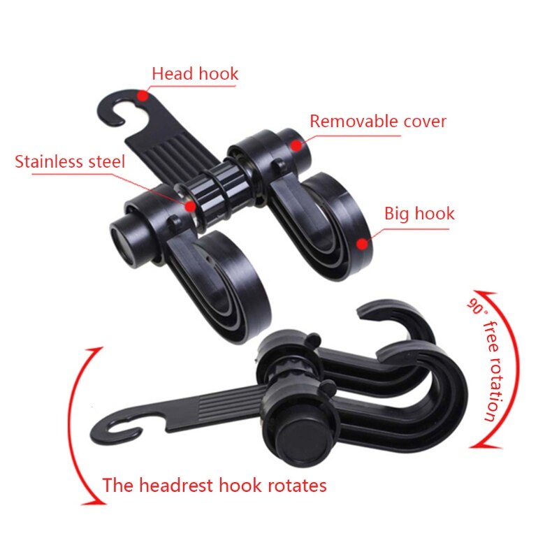 Giá Đỡ Treo Vật Dụng Có Móc Đôi Thông Dụng Cho Ghế Ngồi Xe Hơi