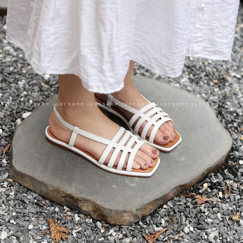 Giày Judy- Giày Sandal Moe Moe Đan Rọ Đế Bệt Quai Chun Êm Chân Hàng VNXK