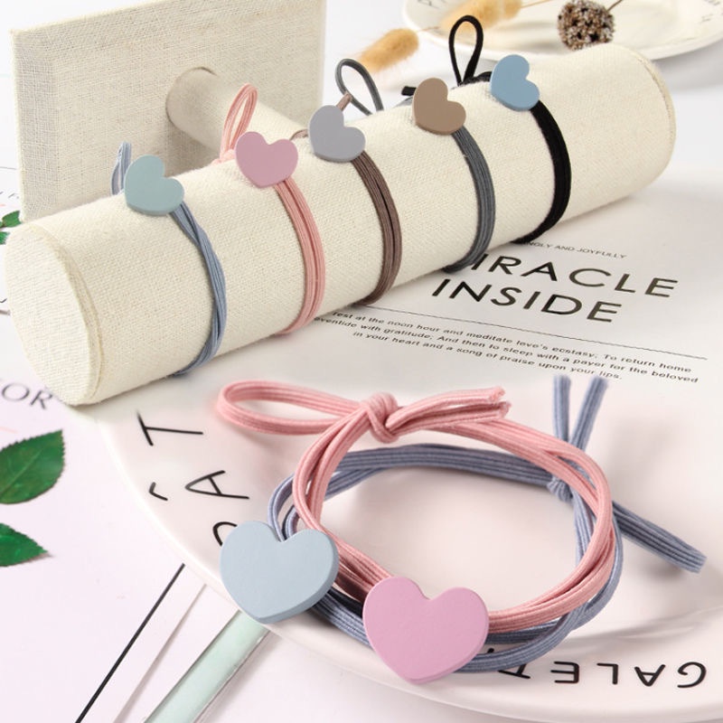 1 Dây Cột Tóc Trái Tim, Chun Buộc Tóc Nữ Hàn Quốc HC4