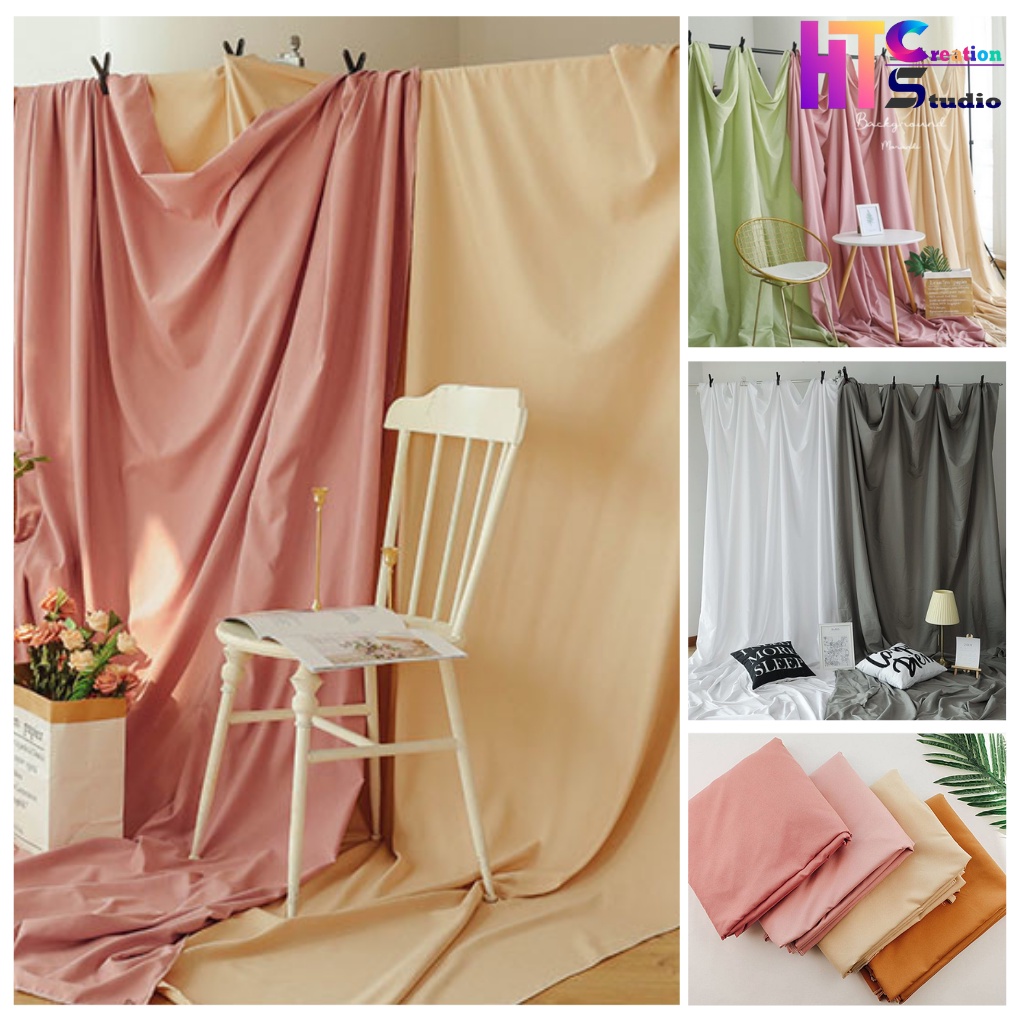 Phông nền chụp ảnh vải trơn làm background, chụp studio, lookbook hoặc livestream  kích thước 4mX2.4m (tặng 4 móc treo)