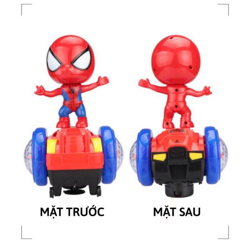 Đồ chơi người nhện xoay 360 độ vui nhộn theo nhạc có đèn kèm pin Spider-Man