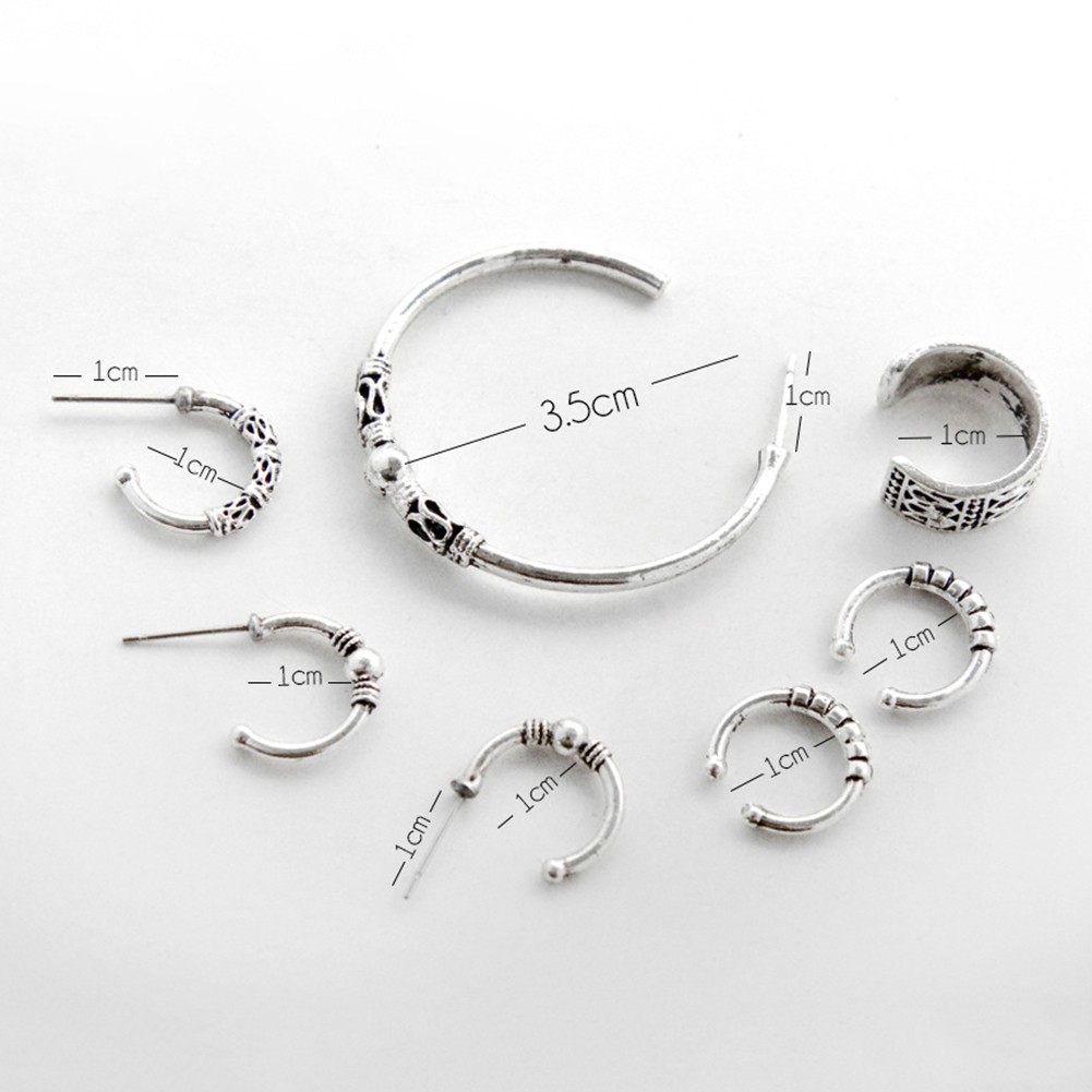 Bộ 7 Khuyên Tai Nữ Phong Cách Boho Cá Tính