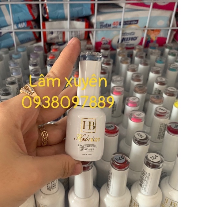 Sơn gel HB 15ml, chai màu trắng, CHÍNH HÃNG Sơn bền bóng, Sơn giữ lâu, không hư móng, chai bóng không bám bụi,dễ Sơn