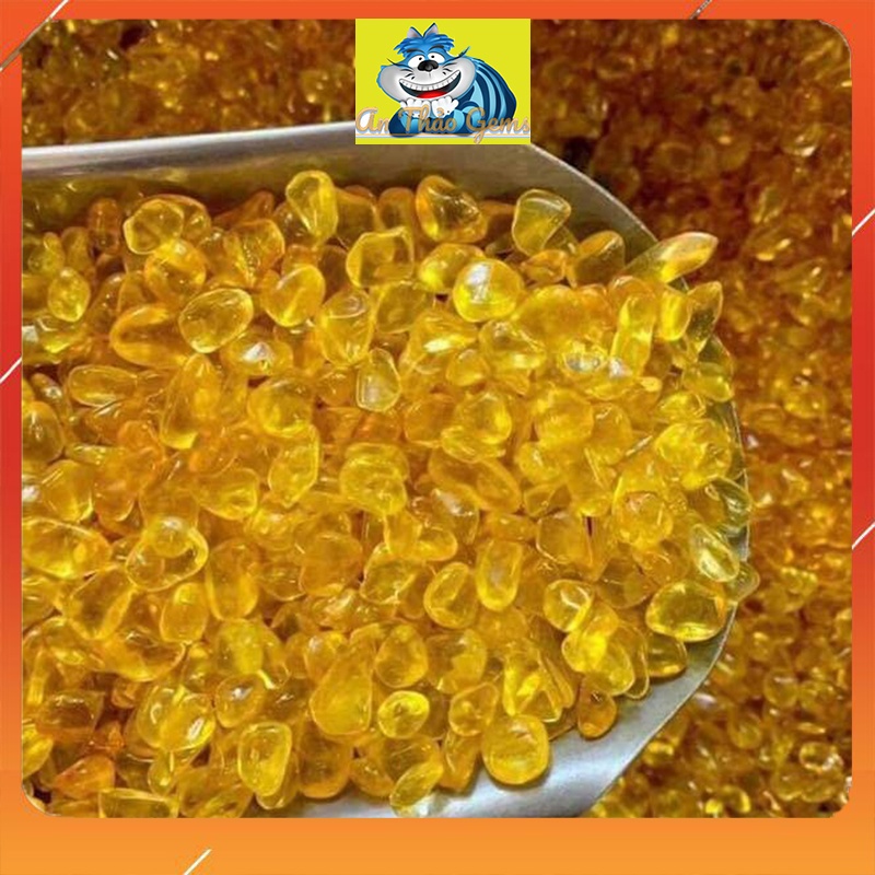 Đá Vụn Màu Vàng - Hàng Nhuộm Màu, Đá Thanh Tẩy, Vụn Đá Phong Thuỷ Dùng Trang Trí, Thả Bể Cá, Làm Đồ Vật May Mắn