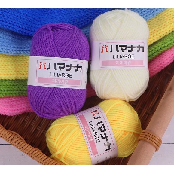 Cuộn 25G Len Milk Cotton Hàn Quốc Dùng Đan Móc Áo Len, Mũ Len, Nón Len
