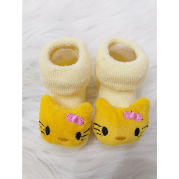 SET NÓN BAO TAY BAO CHÂN SƠ SINH -vớ 3D hello Kitty vàng - ĐỒ DÙNG SƠ SINH