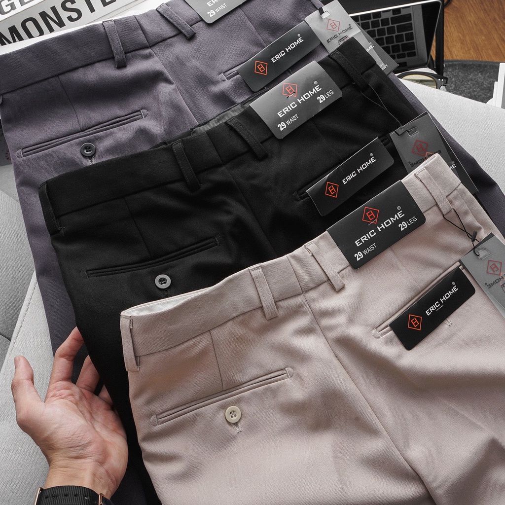 QUẦN TÂY ÂU NAM ERIC-HOME FORM SLIMFIT DÁNG ĐỨNG CÔNG SỞ D365-QTN16