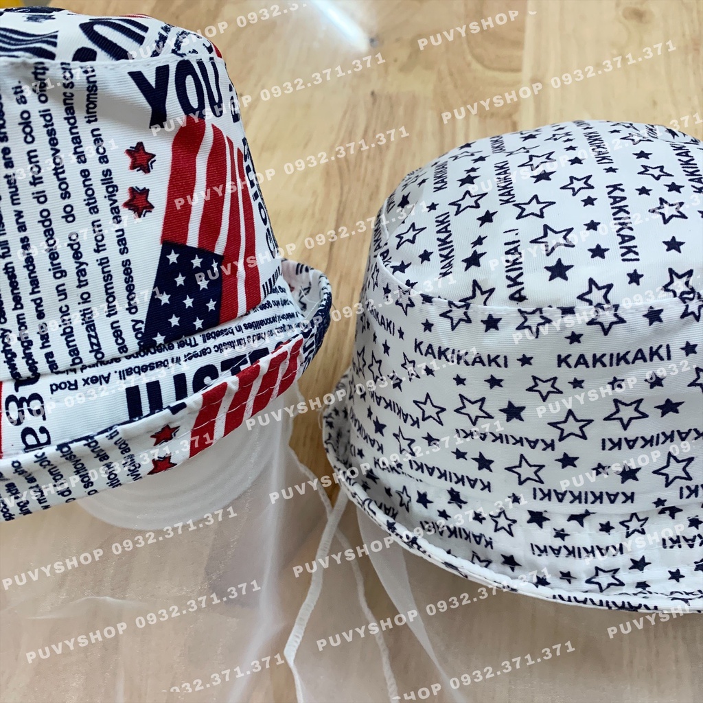 Nón cho bé sơ sinh có khăn voan Ngôi sao trắng- mũ trẻ em