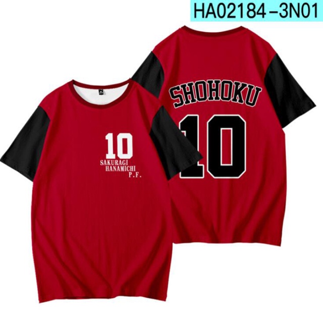 Áo Thun Tay Ngắn In Hình Nhân Vật Anime Slam Dunk 3D Thời Trang