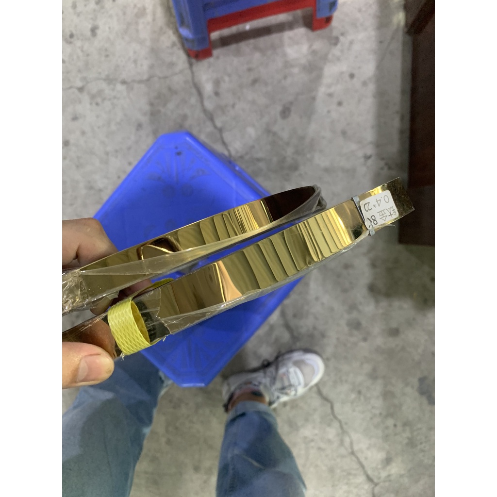 Inox Trang Trí/ Nẹp La Inox Trang Trí Vàng Gương/thanh dài 2m4 bản 2cm,3cm