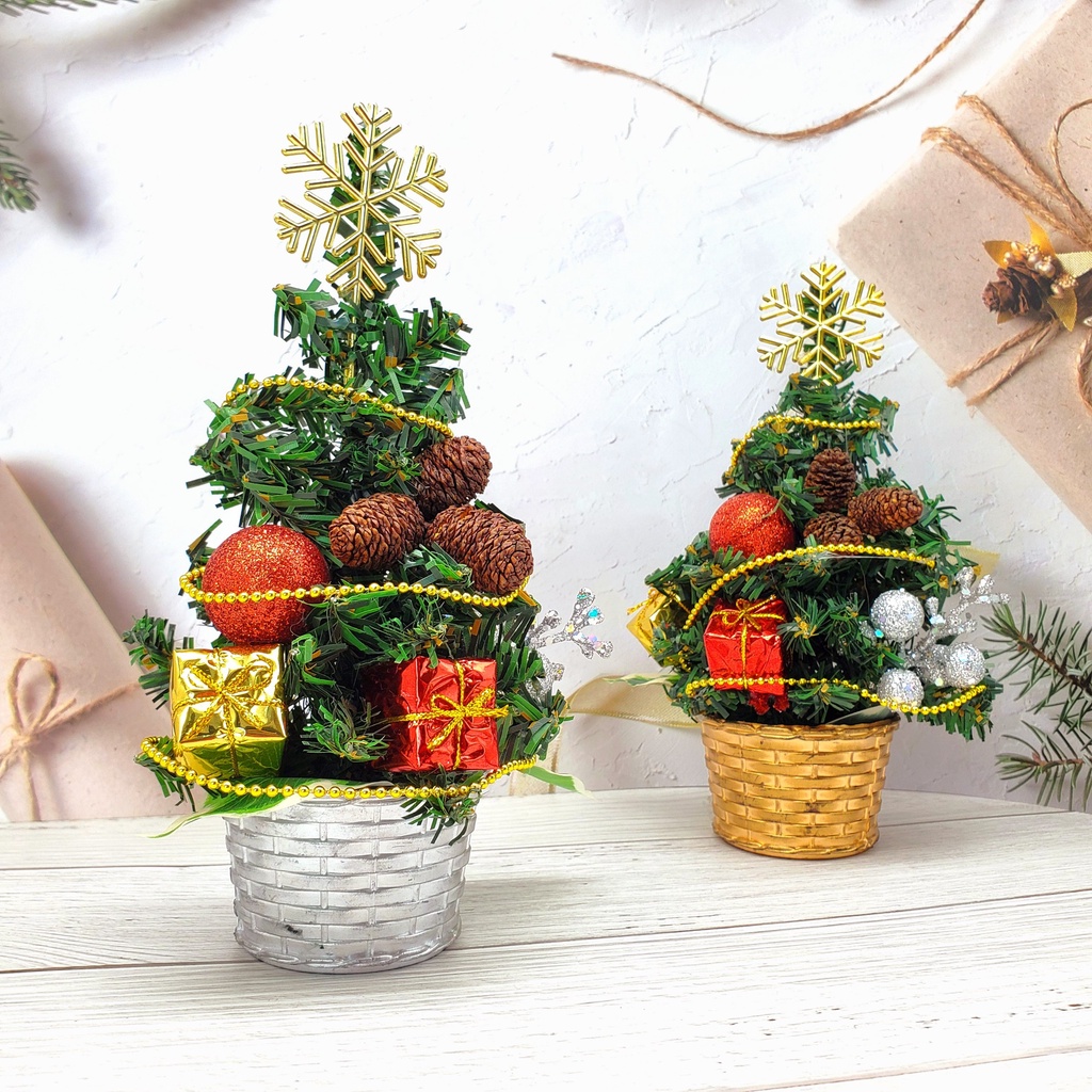 Cây Thông Nhí 20CM TNM07 Để Bàn Trang Trí Giáng Sinh