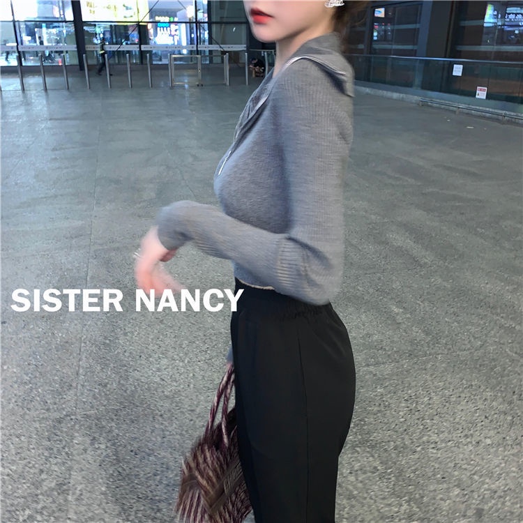 Áo Croptop Tay Dài Cổ Polo Dáng Ôm Thời Trang Cho Nữ | BigBuy360 - bigbuy360.vn