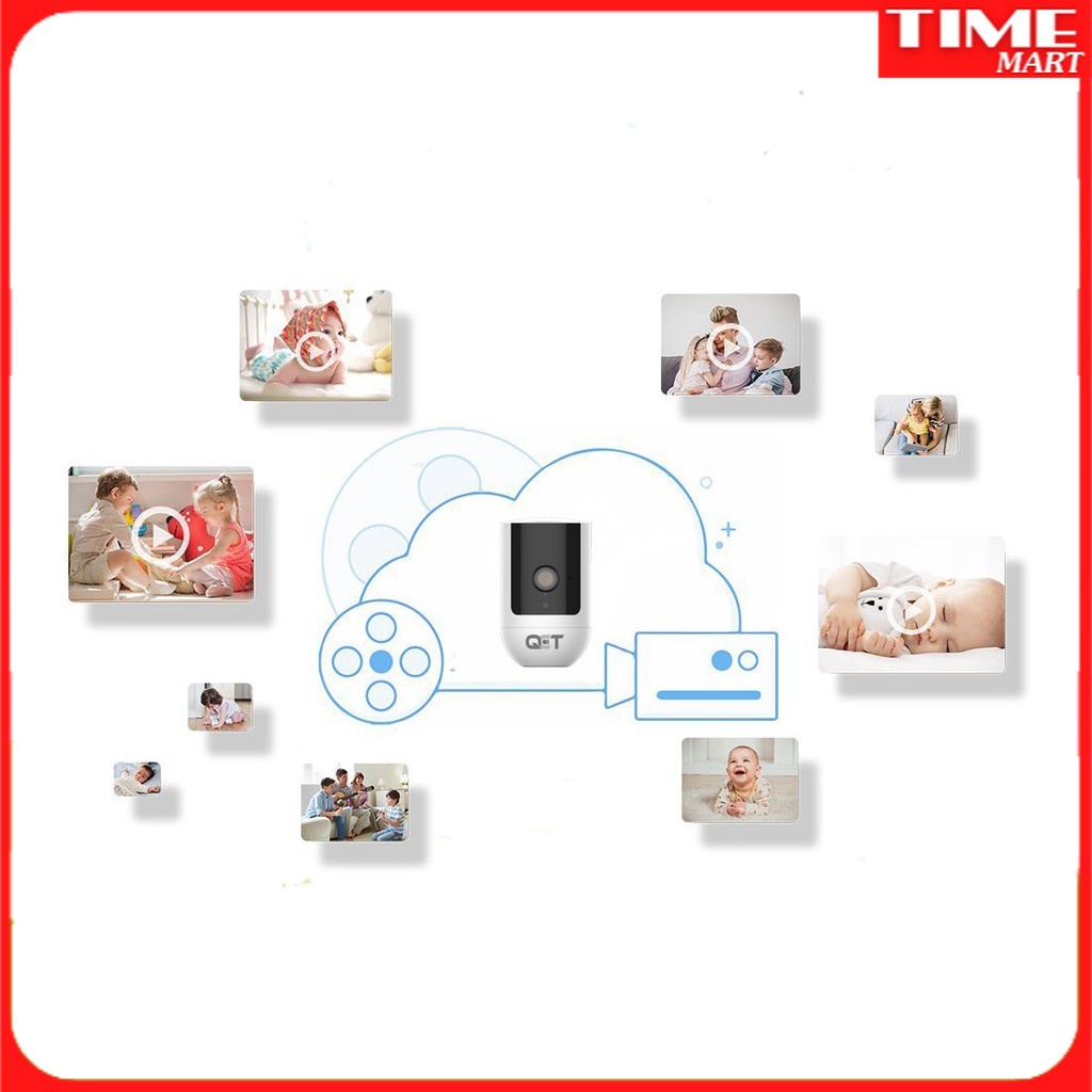 Camera ip tích hợp pin lưu điện 6700mAh ngoài trời QCT 1080p quốc tế [TIME_MART siêu thị tiện ích gia đình]