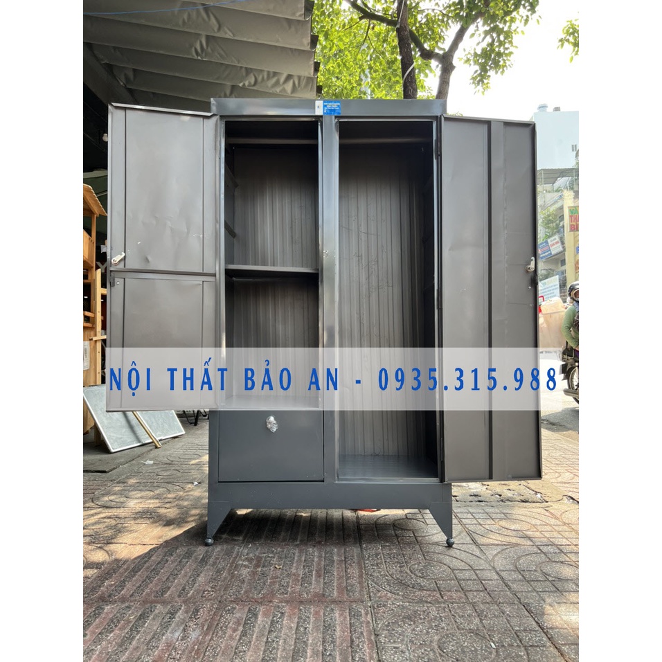 Tủ sắt quần áo cao 1m6 ngang 90cm xanh dương- TSDT13