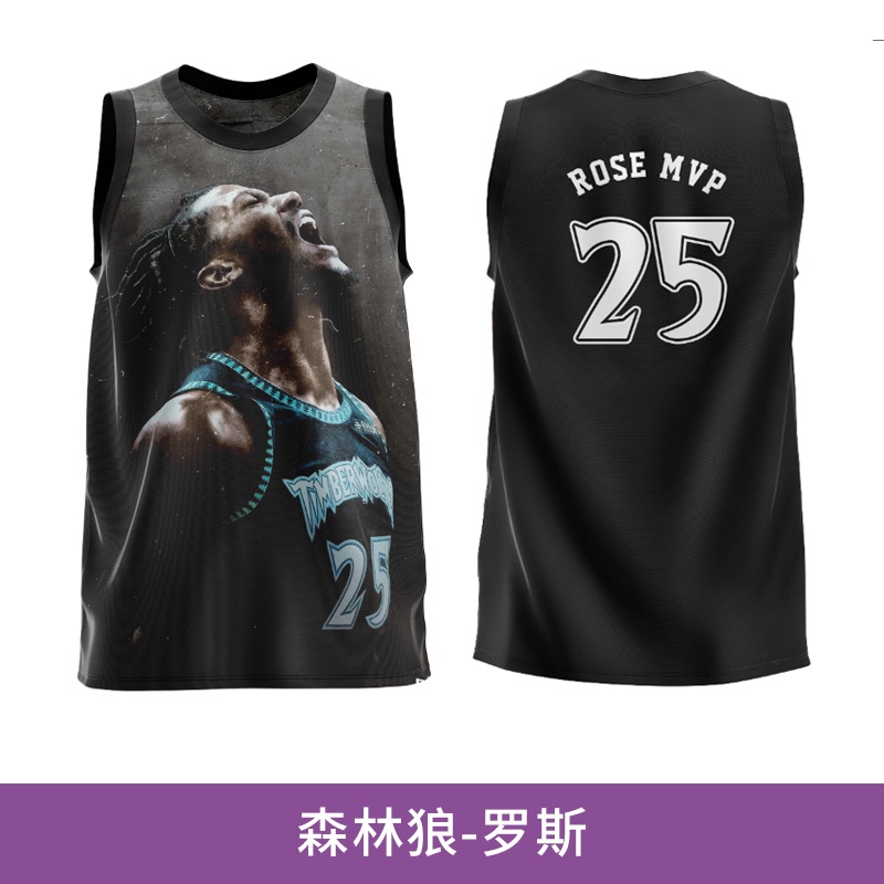 Áo Đồng Phục Bóng Rổ Jersey Sát Nách In Hình Sói Rossgare Vegins City Phong Cách Retro Cho Nam Và Nữ