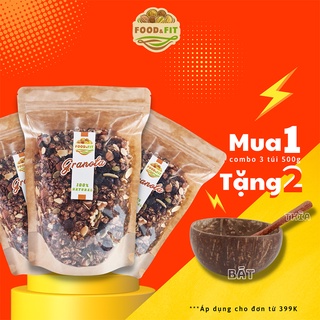 Hạt granola ăn kiêng giảm cân ngũ cốc dinh dưỡng nguyên hạt vị cacao socola by Food&Fit