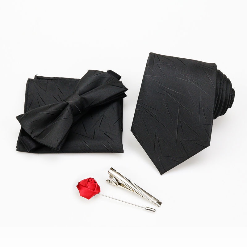 Bộ Cà Vạt + Khăn Tay + Nơ Phong Cách Hàn Quốc Lịch Lãm Cho Chú Rể