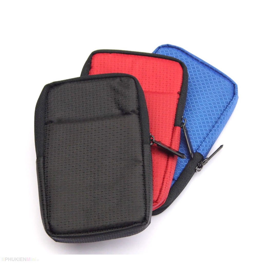Túi vải chống sốc đựng ổ cứng di động size 2.5 inch, túi phụ kiện công nghệ 2 ngăn đa năng đựng pin sạc dây cáp tai nghe