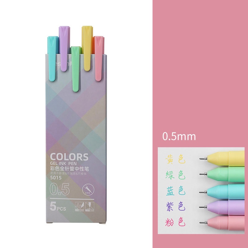 Set 5 Bút Mực gel Ngòi 0.5mm Nhiều Màu Sắc Sáng Tạo