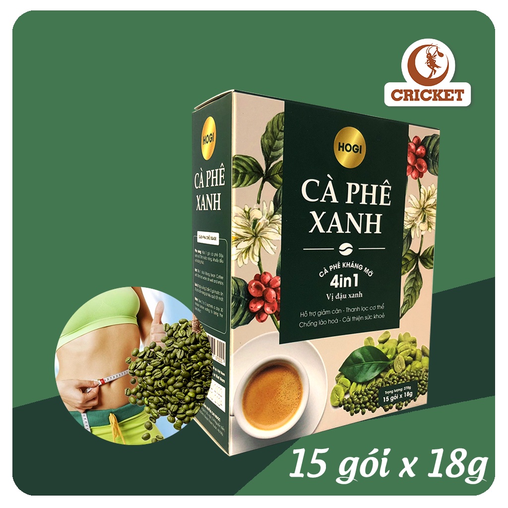 Cà Phê Xanh Hogi 4in1  - Hỗ trợ giảm cân dưỡng dáng, tăng cường trao đổi chất