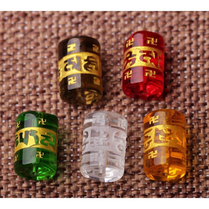 1-5 viên Lu thống đá,nhựa in chú đại bi 8mm, 10mm , 12mm làm vòng tay phong thủy