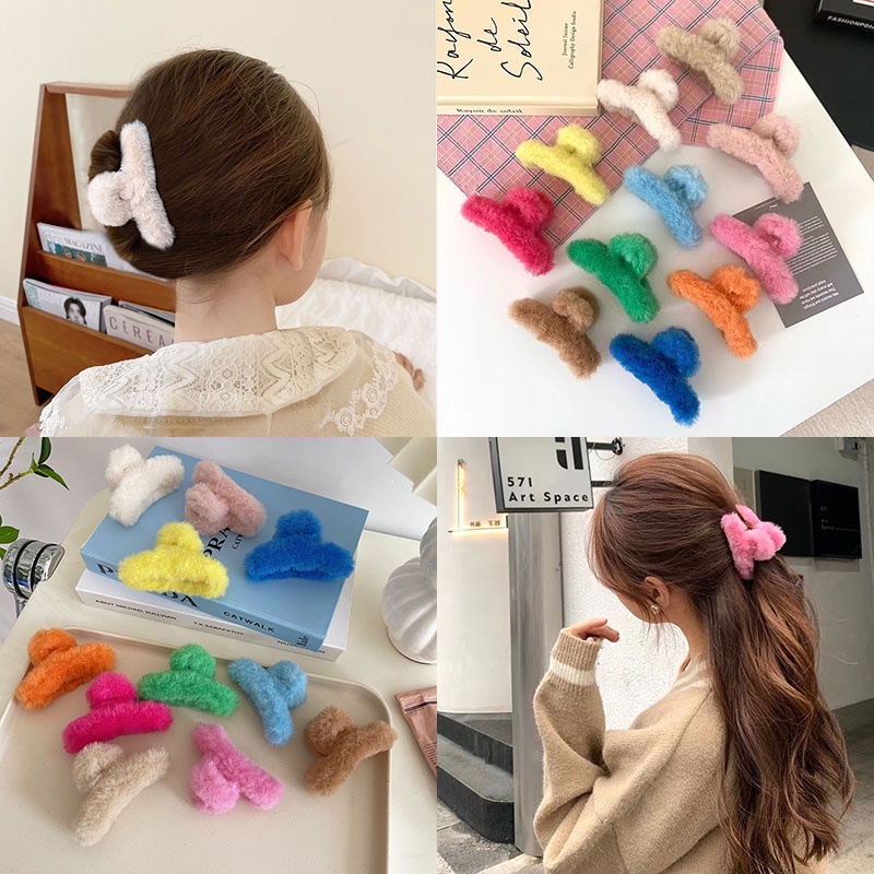 Kẹp Tóc Lông Cừu Nhỏ Nhắn Dễ Thương Phong Cách Hàn Quốc Dành Cho Nữ