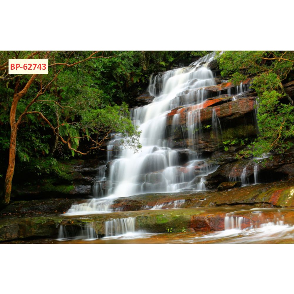 Tranh phong cảnh thác nước thiên nhiên tươi đẹp 3D