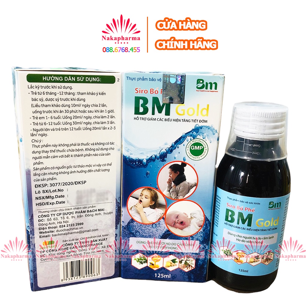 Siro Ho Bổ Phế BM Gold Bạch Mai – Giảm các biểu hiện tăng tiết đờm, ho do cảm lạnh, viêm họng, đau rát cổ họng