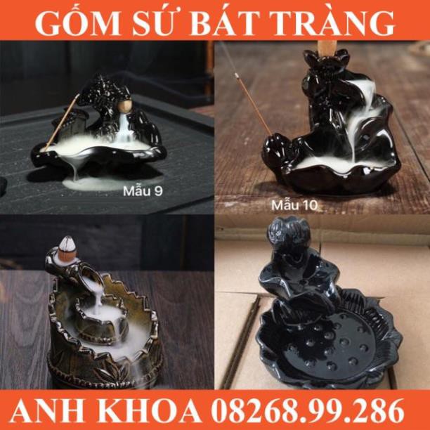 ( chọn mẫu) Thác trầm khói ngược mini tặng kèm 10 nụ trầm - Gốm sứ Bát Tràng Anh Khoa