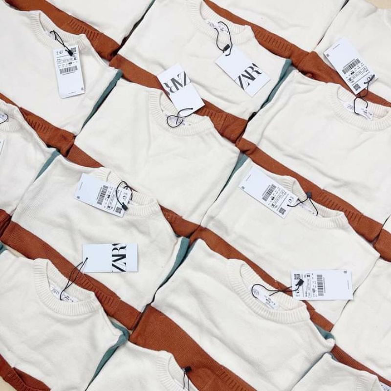 Áo len Zara tay phối ragla colour cho bé 1-5y
