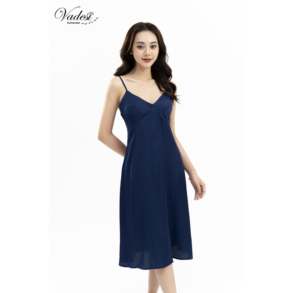Váy Ngủ 2 Dây VADESI Có Đệm Ngực Lụa Hàn Cao Cấp Đầm Nhiều Màu Gợi Cảm Mặc Nhà Thoải Mái Chống Chảy Xệ Mềm Mại