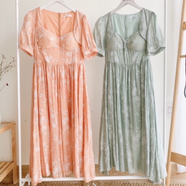 Đầm dự tiệc dáng dài 2 lớp vải