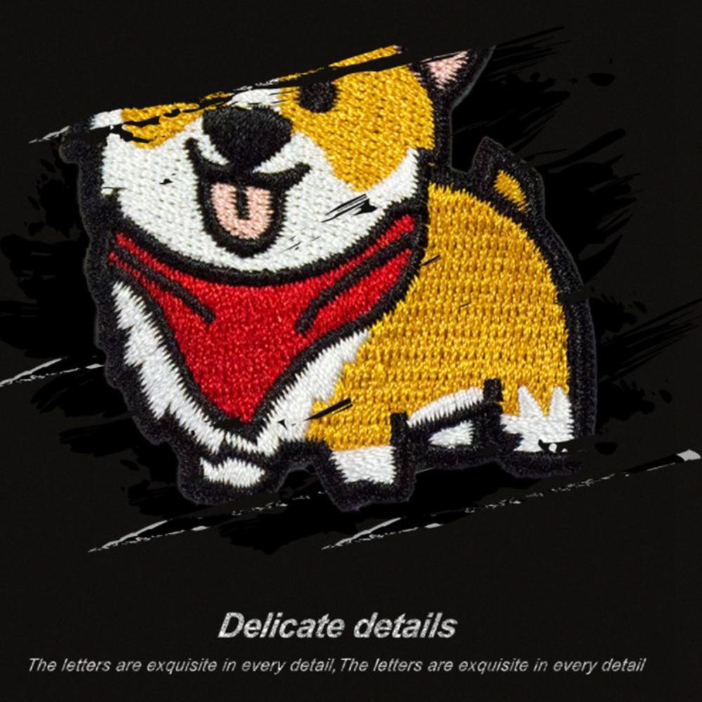 DARON Sticker Ủi Thêu Hình Chó Corgi Dễ Thương